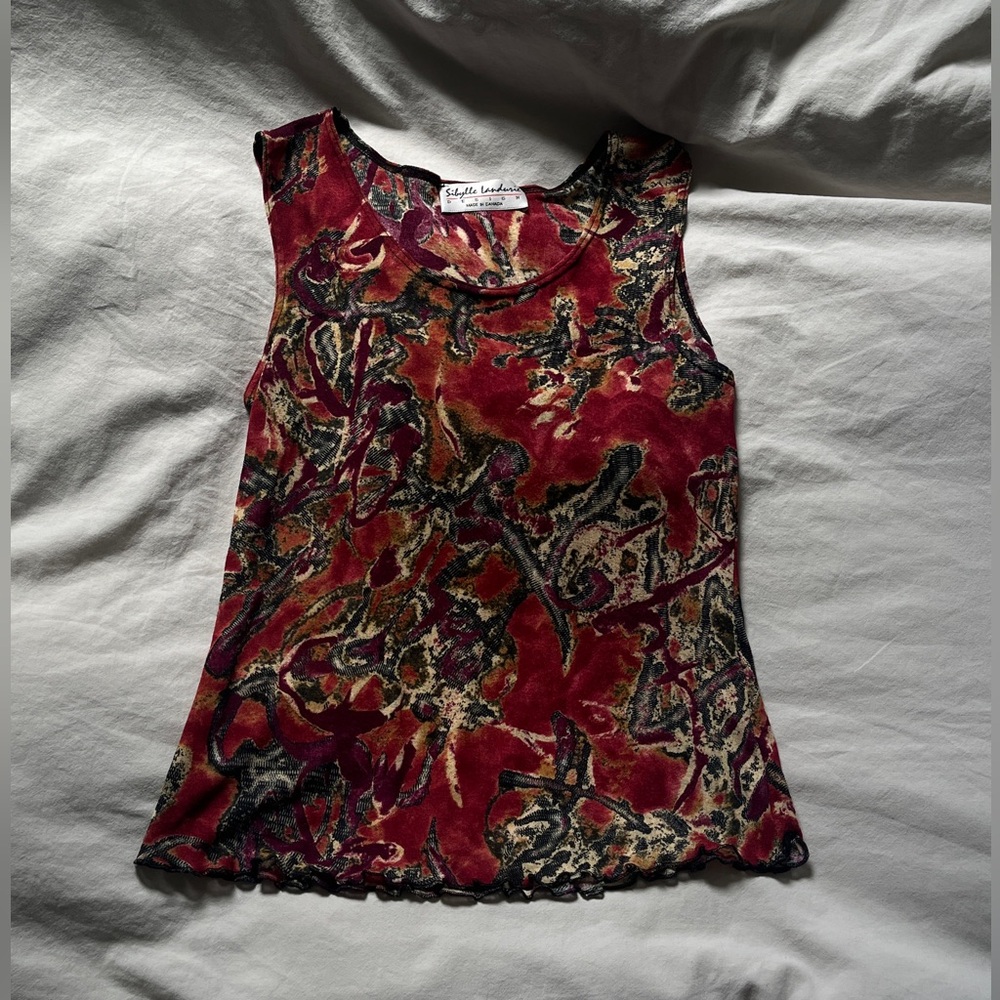 Red and black vintage tank top
